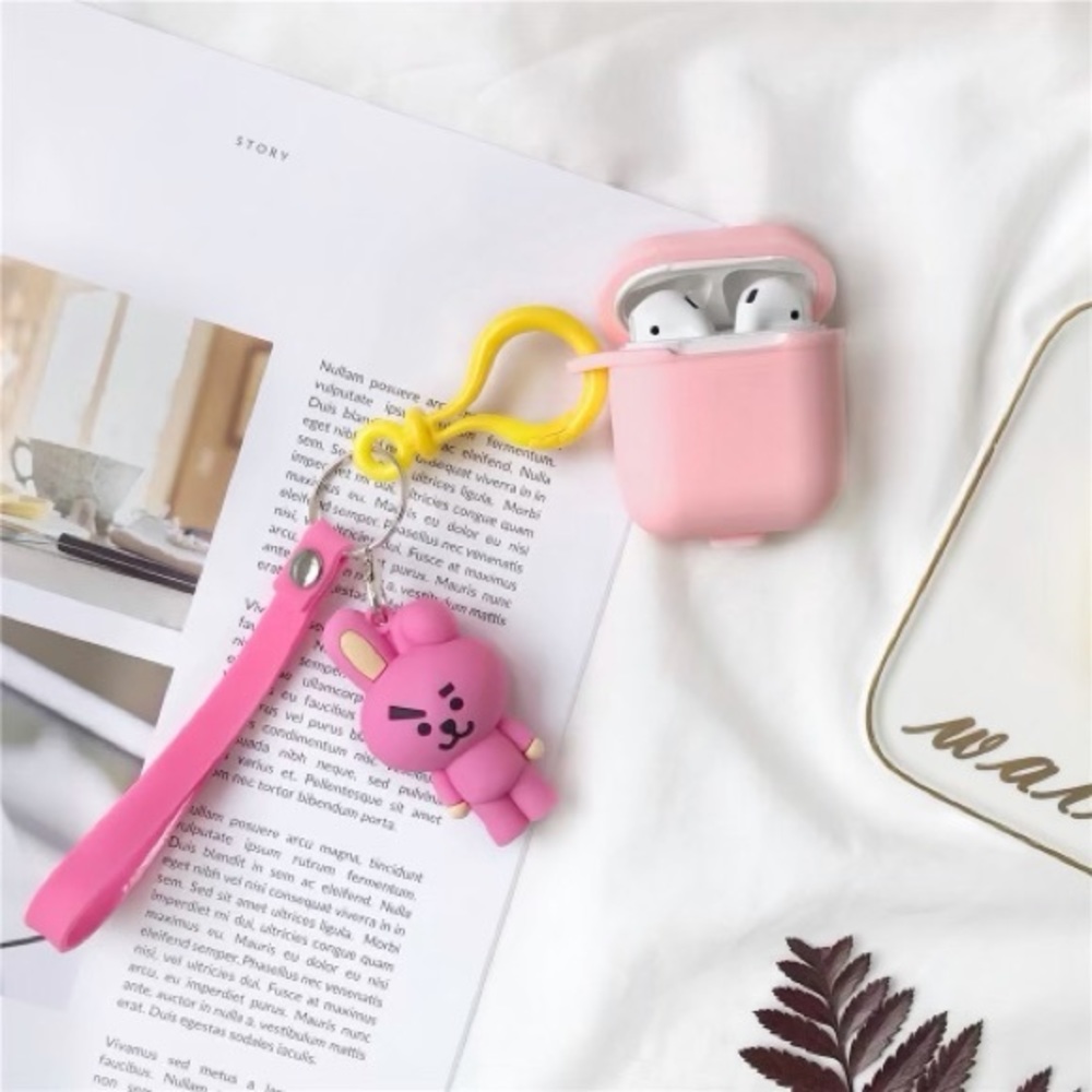 Cartoon Airpods Silicone Case Keychain Cooky